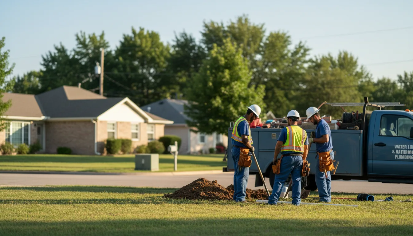 Residential water line and bathroom plumbing service in Foster, MO